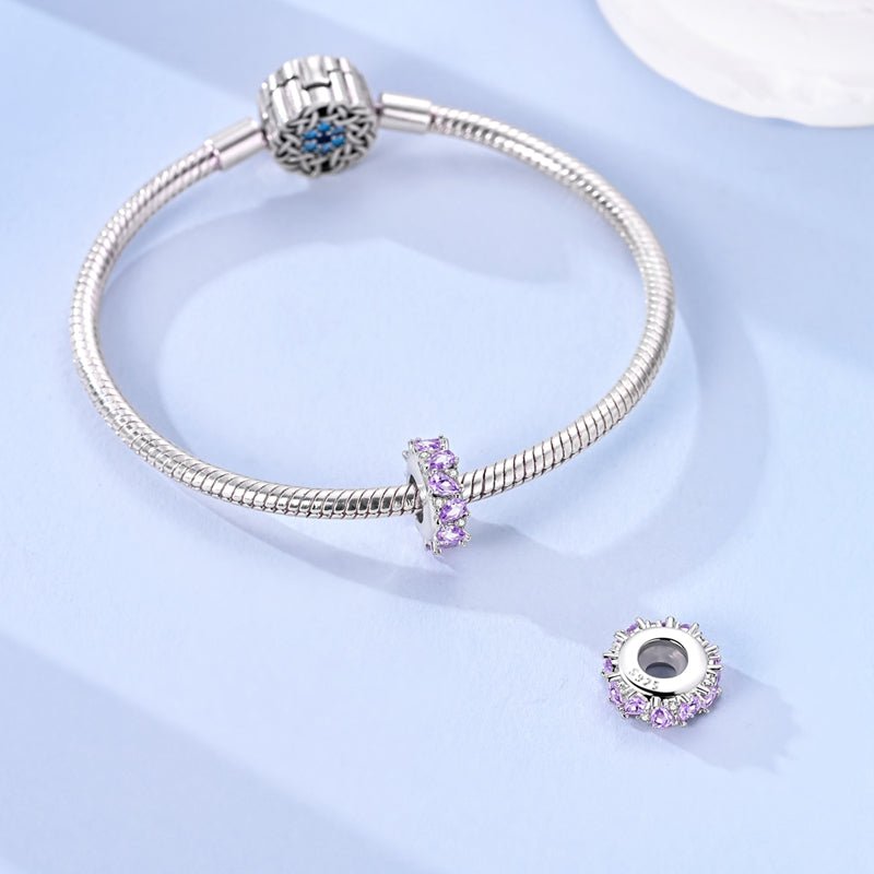 Purple Teardrop Crystal Spacer Charm