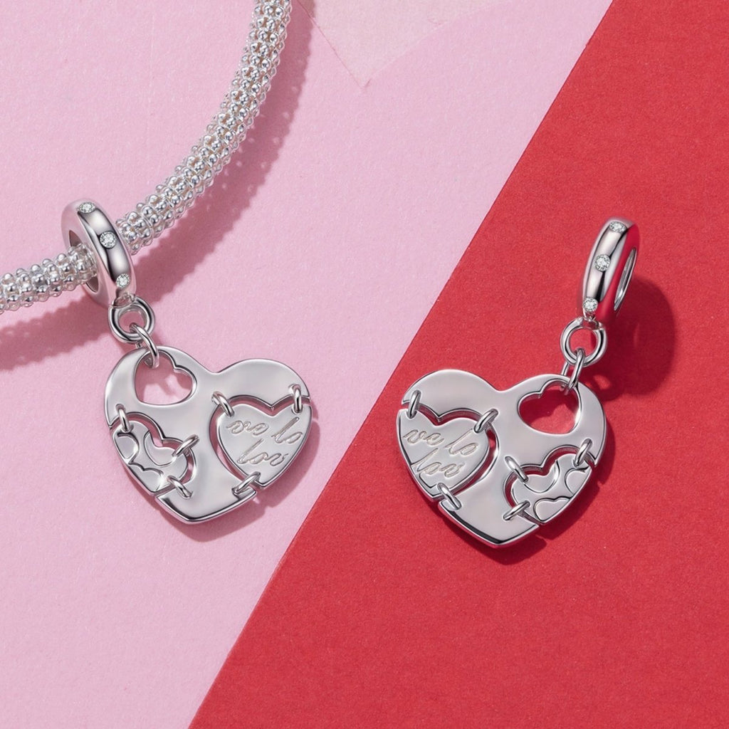 Puzzle Heart Dangle Charm