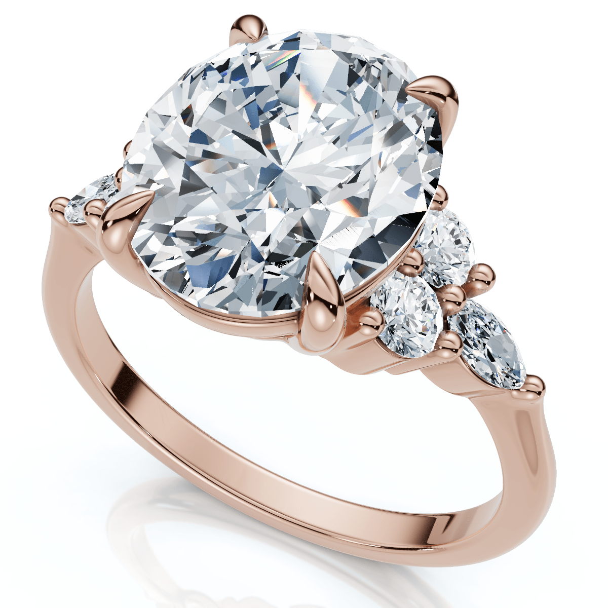 Certified 3 1/3Ct Versailles Oval Engagement Ring 14k Gold or Platinum Lab Grown