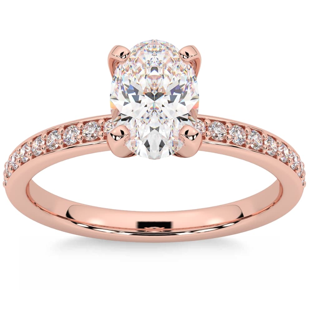 Certified 2 1/4Ct Oval Diamond Engagement Ring 14k Gold Lab Grown
