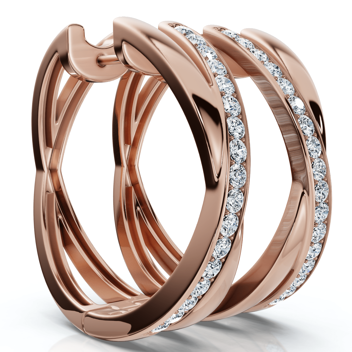 1/2Ct Diamond Hoops 1" Tall 10k Gold Lab Grown EF/VS