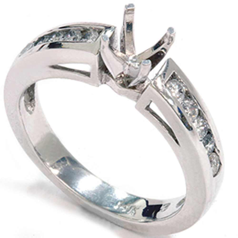 1/2ct 14k White Gold Diamond Engagement Mount Ring Size Selectable
