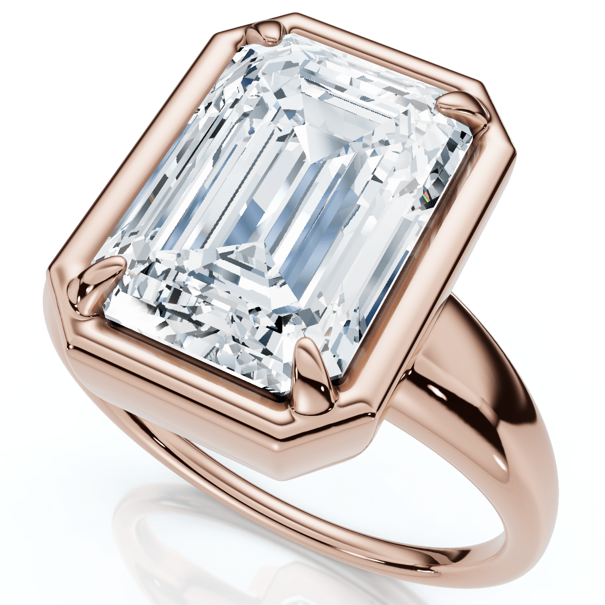 Certified 4Ct Emerald Cut Diamond Club Engagement Ring 14k Gold Lab Grown