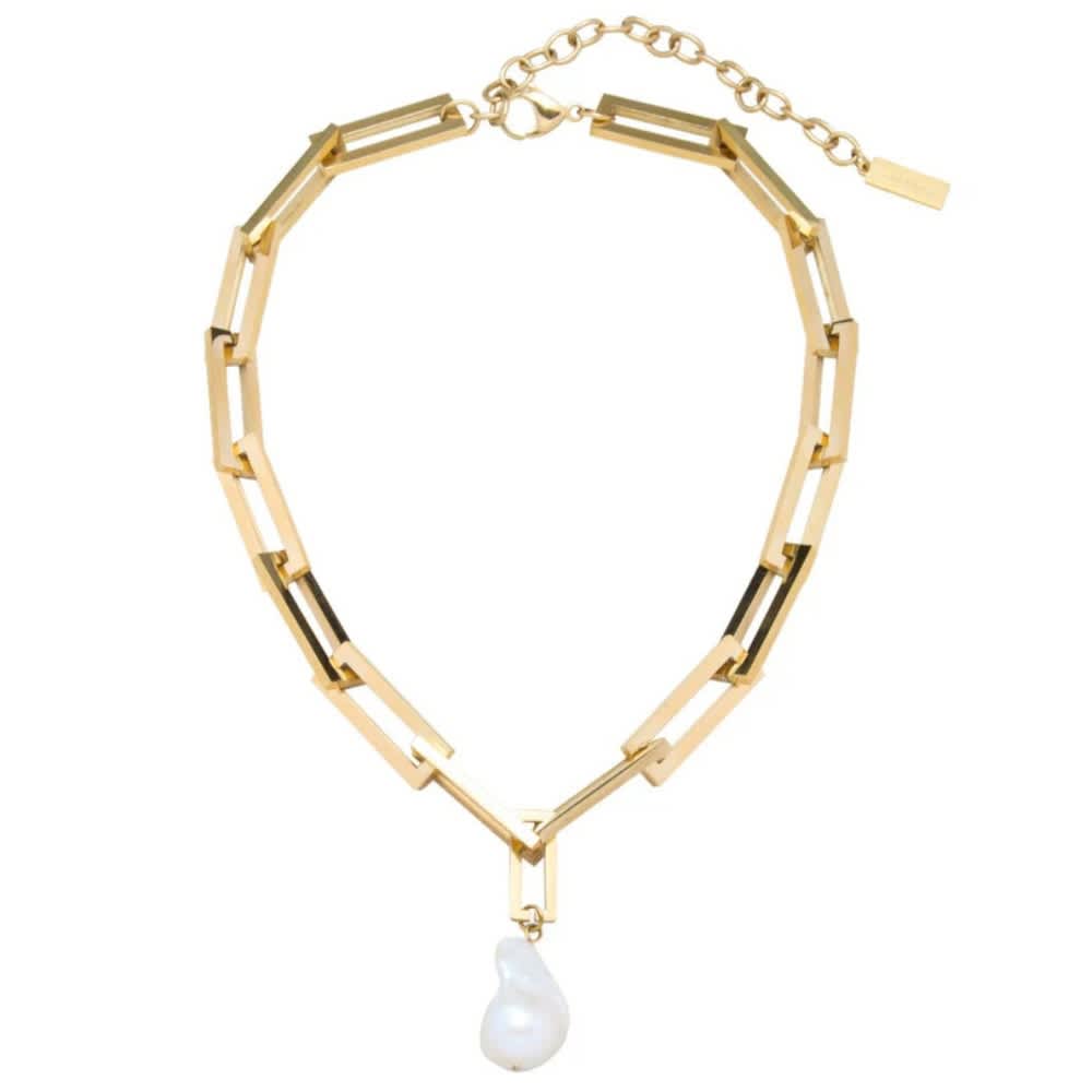 17" Terry Chain Chunky Heavy Weight Baroque Freshwater Pearl 25mm Pearl Necklace