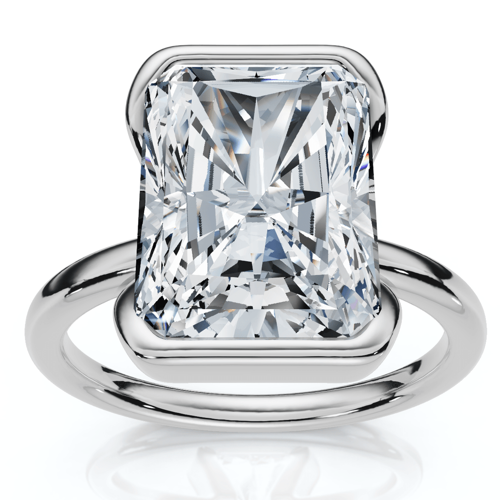 Certified 4Ct Radiant Solitaire Diamond Engagement Ring 14k Gold or Pt Lab Grown