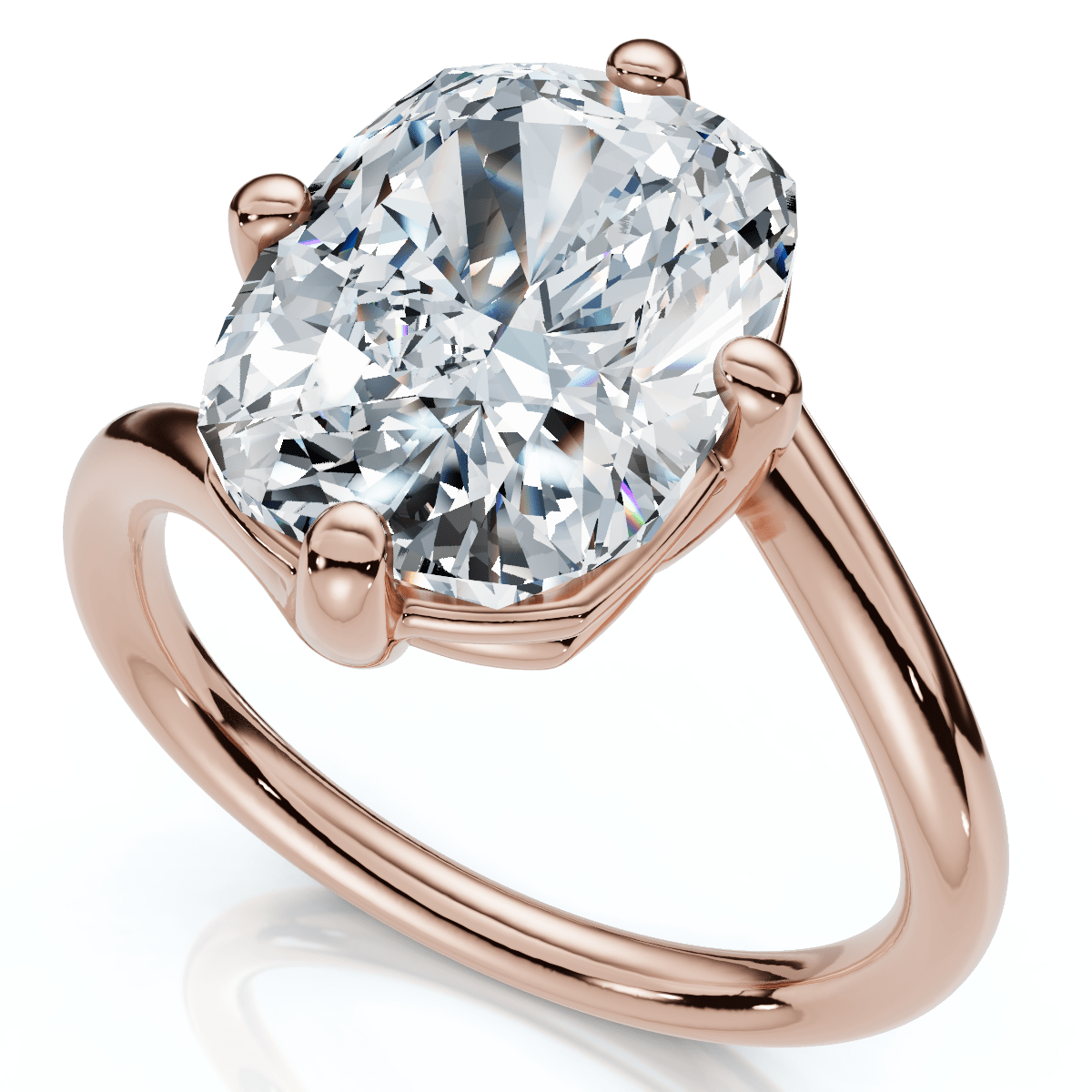 Certified 4Ct Atelier Solitaire Diamond Engagement Ring 14k Gold Lab Grown