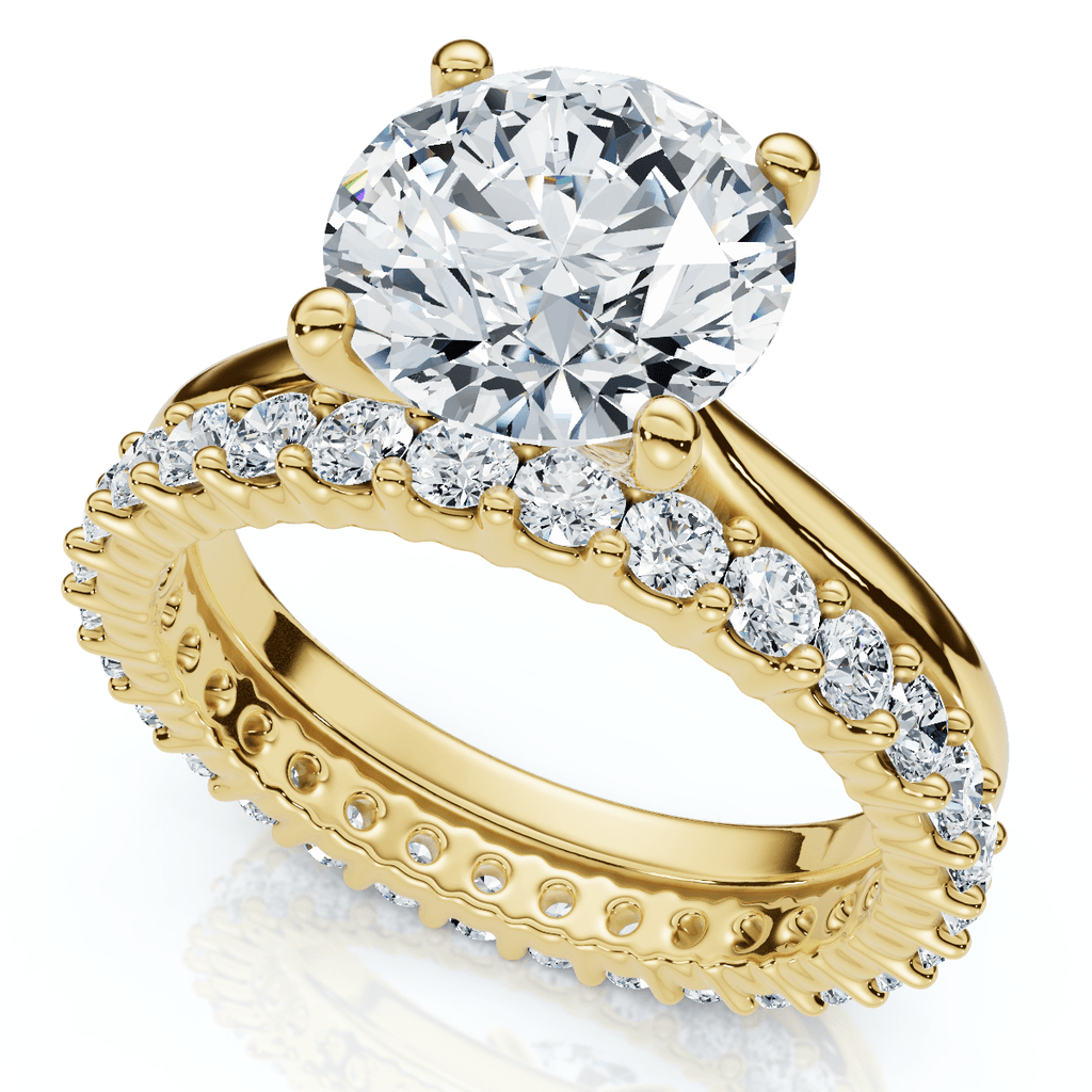 Certified 2.77Ct Solitaire Diamond Ring & Eternity Band 14k Gold or Pt Lab Grown