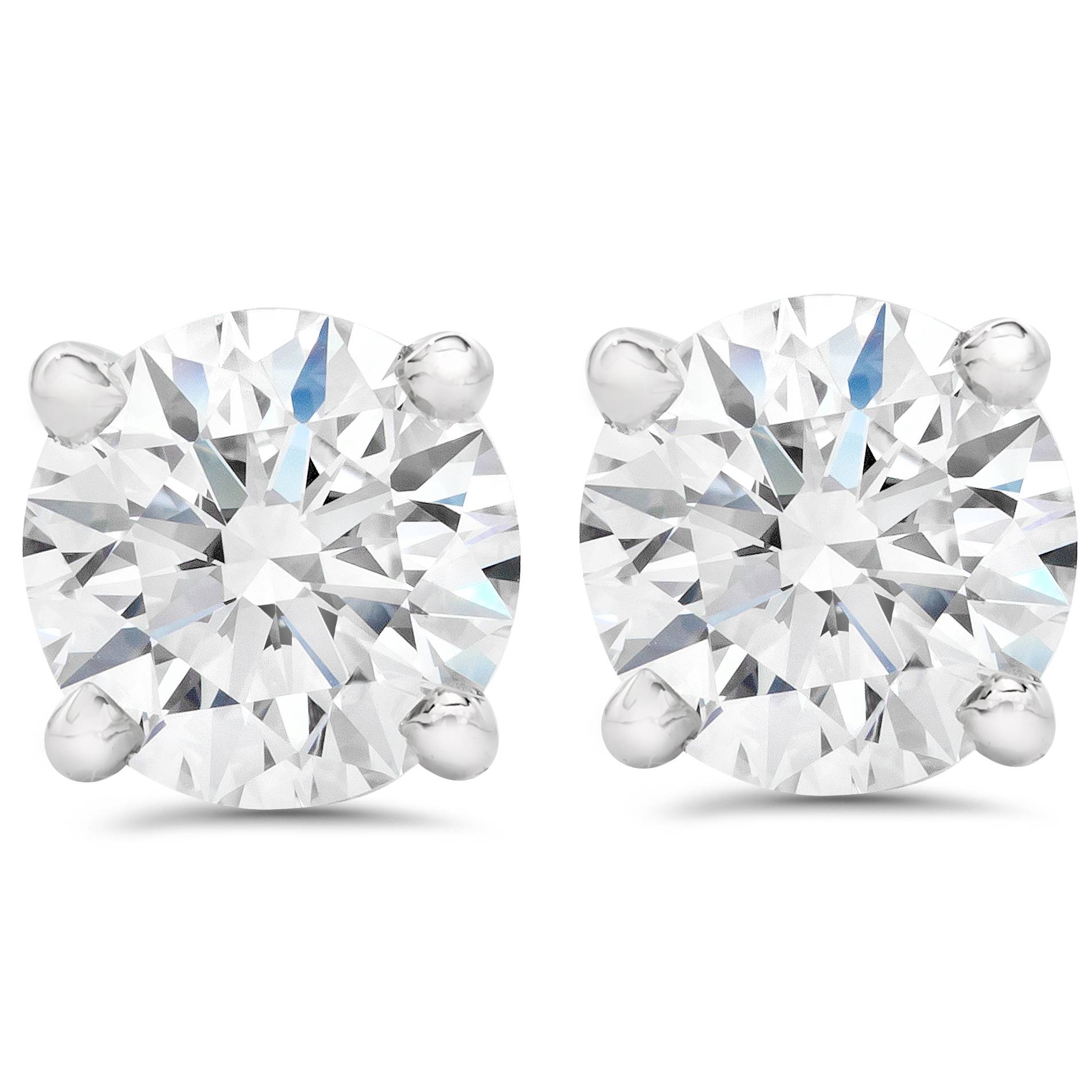 Platinum 1 Ct Diamond Screw Back Studs