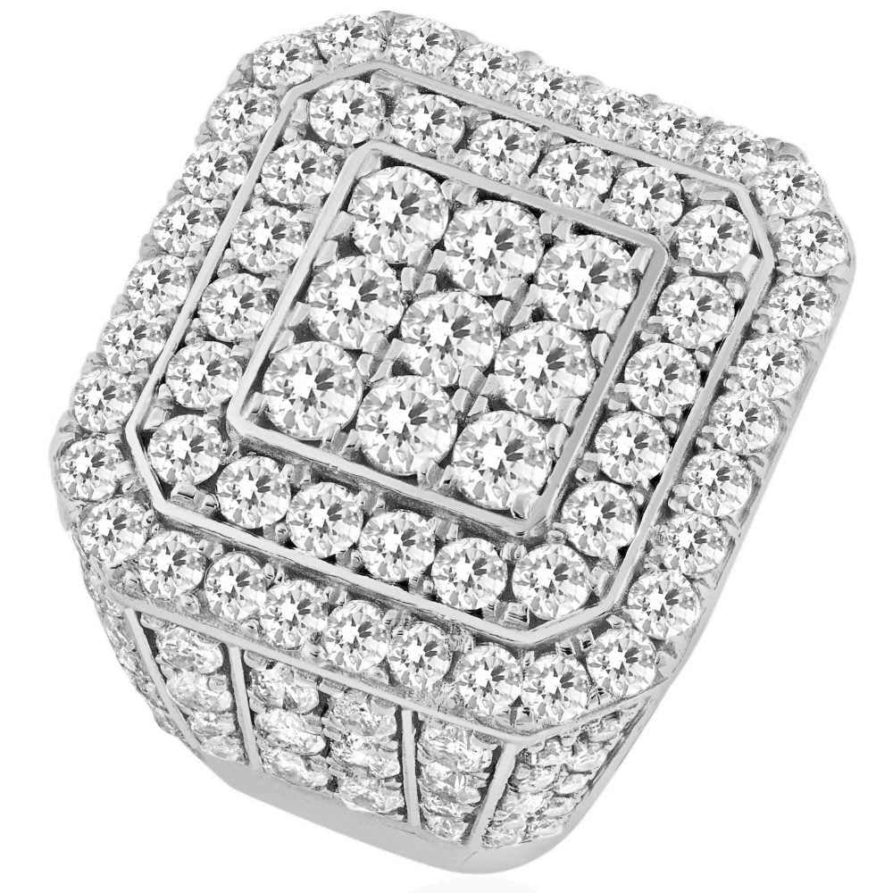 5Ct Diamond Ring Men's Flashy Multi Row Wedding Band in White or Yellow Gold