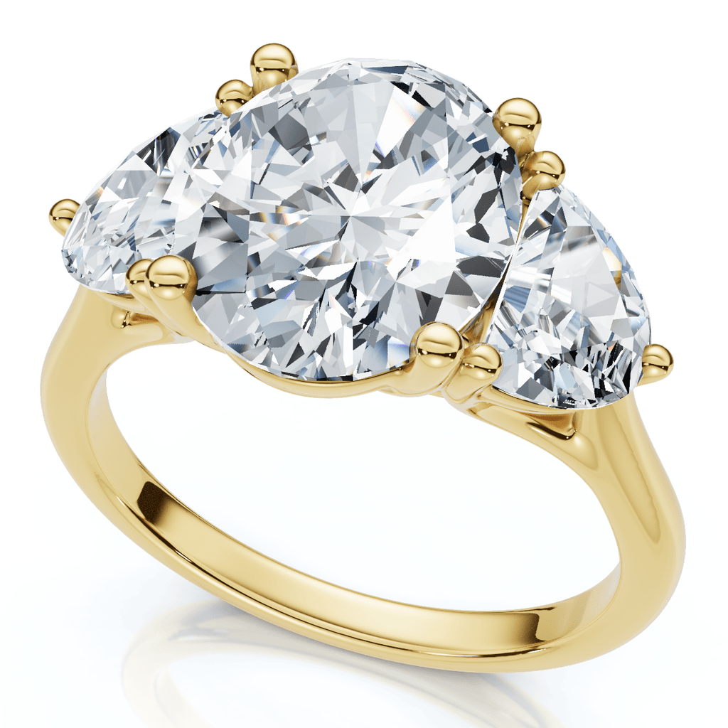 Certified 3Ct Oval Trilogy Diamond Engagement Ring 14k Gold or Pt Lab Grown