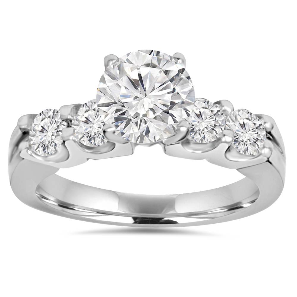 2.30Ct Round Solitaire Diamond Engagement Ring 14K White Gold Lab Grown Size Selectable