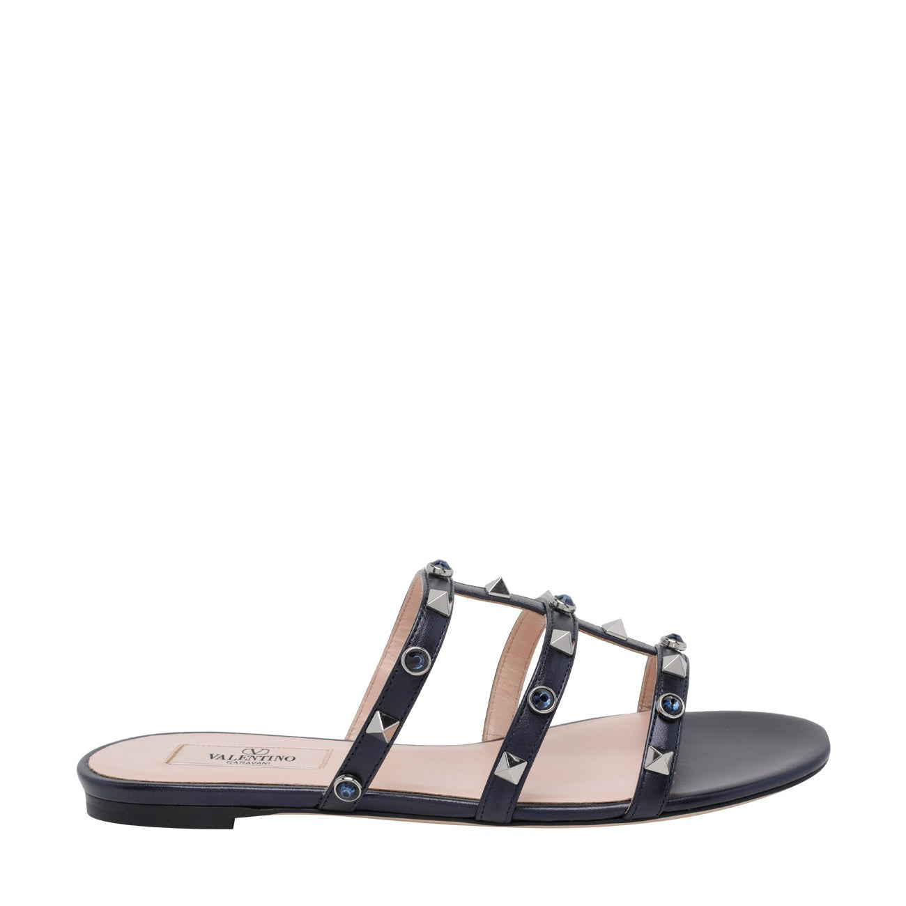 Valentino Garavani Women Rockstud With Cabochon Slide Sandals