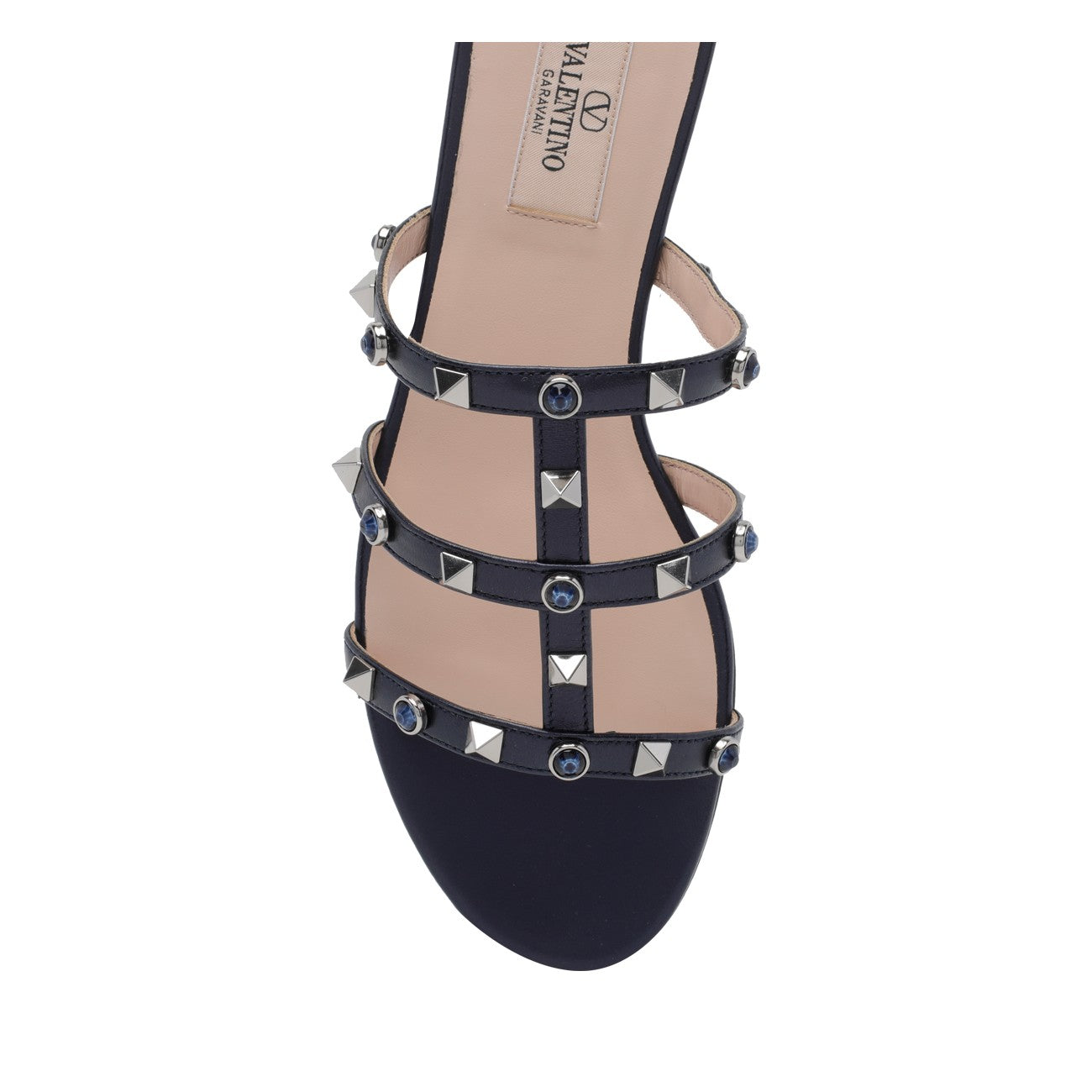 Valentino Garavani Women Rockstud With Cabochon Slide Sandals