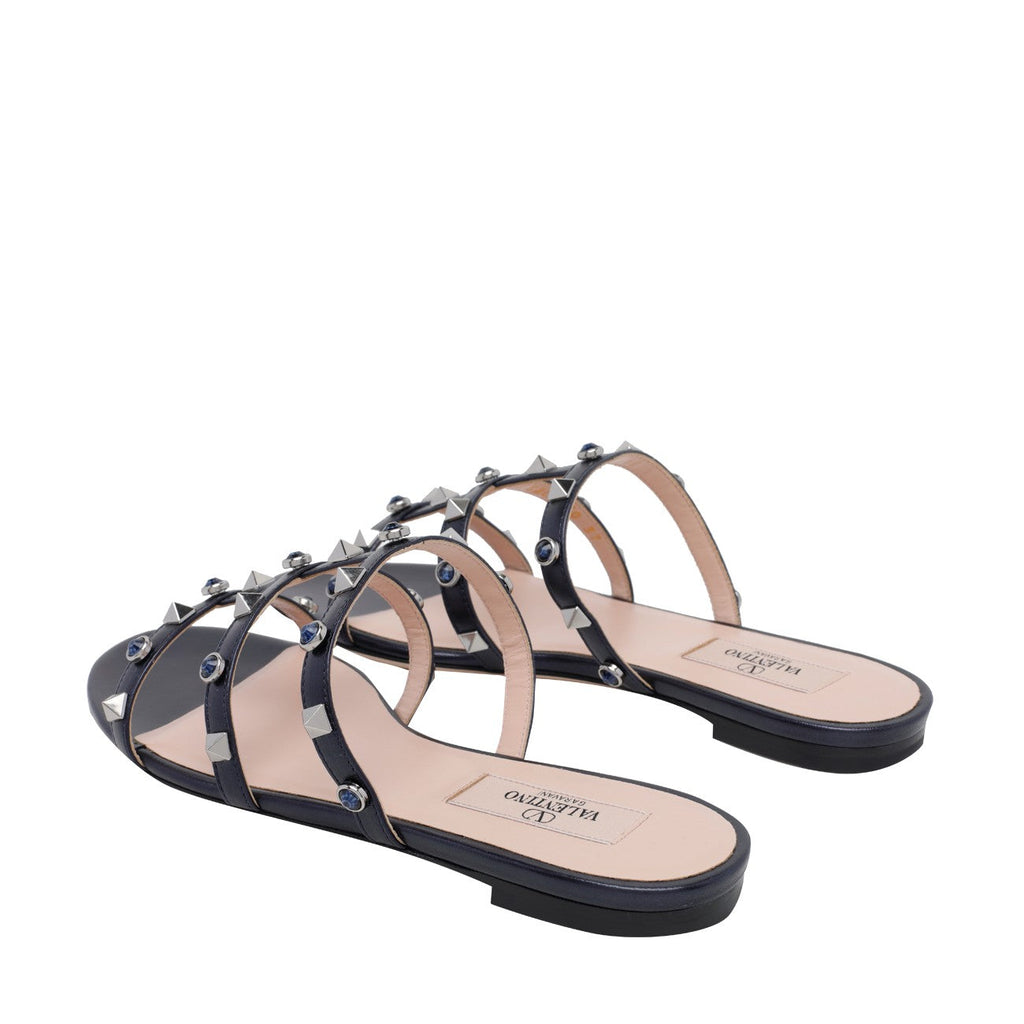Valentino Garavani Women Rockstud With Cabochon Slide Sandals
