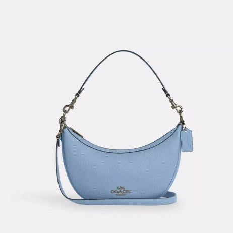 NWT Coach Aria Shoulder Leather Crossbody Bag In Light Blue