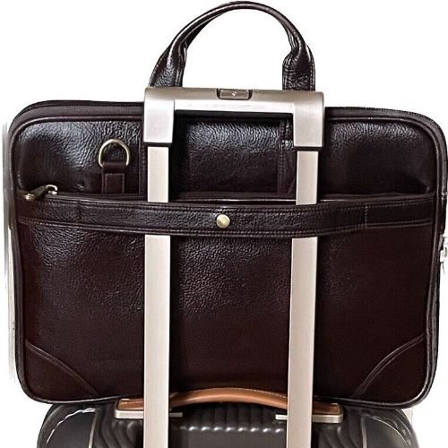 New Genuine Buffalo Leather Laptop Bag For Men/Women In Merlot