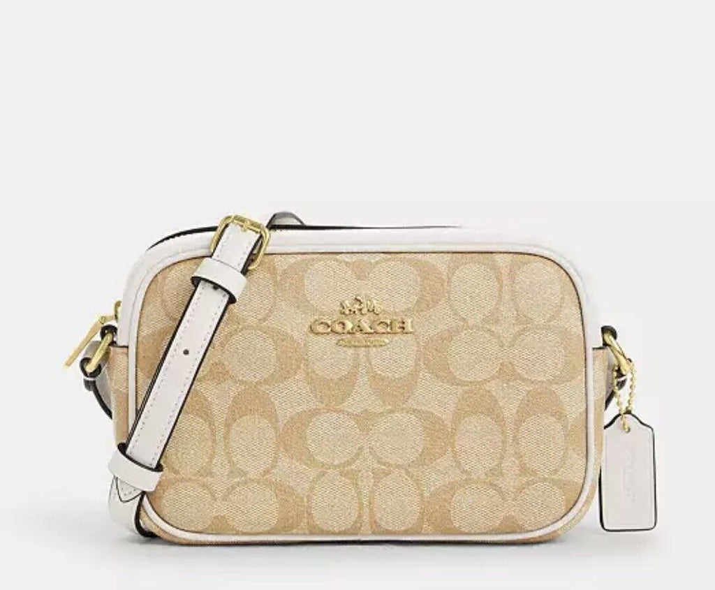 NWT Coach Mini Jamie Camera Crossbody Bag In Signature Canvas & Leather