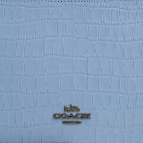 NWT Coach Croc-Embossed Leather Slim Crossbody In Light Blue