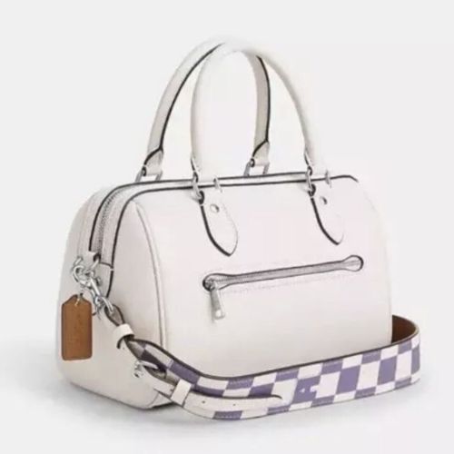 NWT Coach Rowan Satchel Leather Crossbody Bag with Detachable Printed Strap