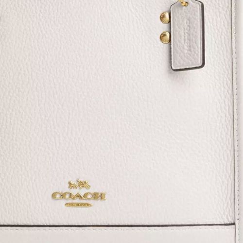 NWT Coach Dempsey Tote 22 Leather Crossbody Bag In Gold/Chalk