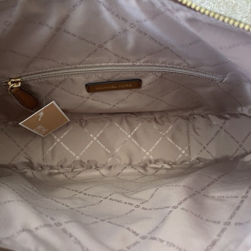 NWT Michael Kors Large Dover Half Moon Shoulder Bag In Brown