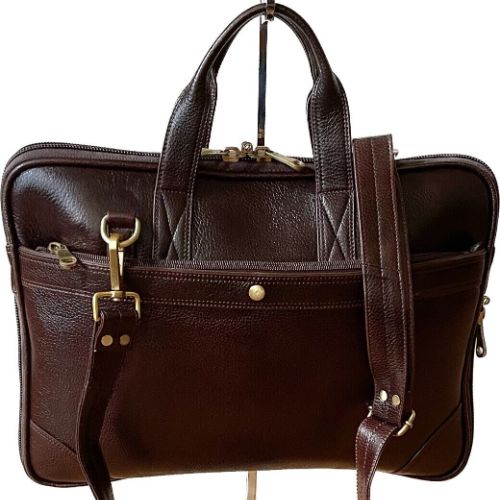 New Genuine Buffalo Leather Laptop Bag For Men/Women In Merlot
