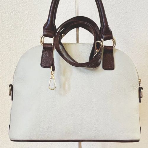 Genuine Top Grain Leather Top Handle Satchel/Crossbody Bag-New