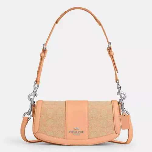 NWT Coach Andrea Small Shoulder/ Crossbody Bag Signature Jacquard & Leather