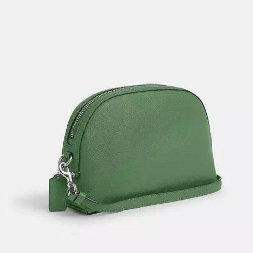 NWT Coach Leather Medium Madi Crossbody Bag In Silver/Soft Green