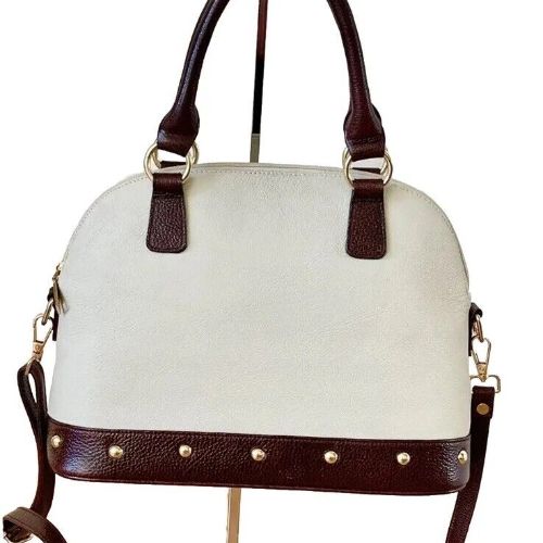 Genuine Top Grain Leather Top Handle Satchel/Crossbody Bag-New