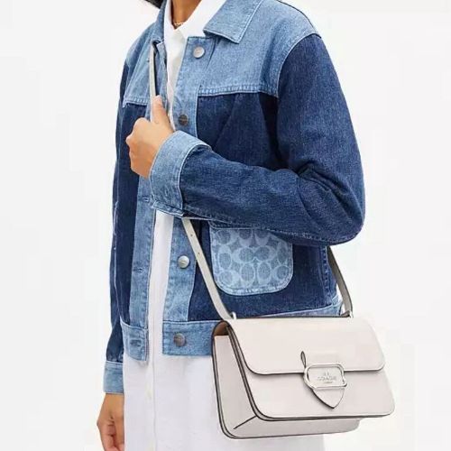 NWT Coach Large Morgan Square Crossbody Leather Bag- CM090 - White
