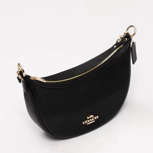 Coach Aria Shoulder/Crossbody Leather Bag In Gold/Black