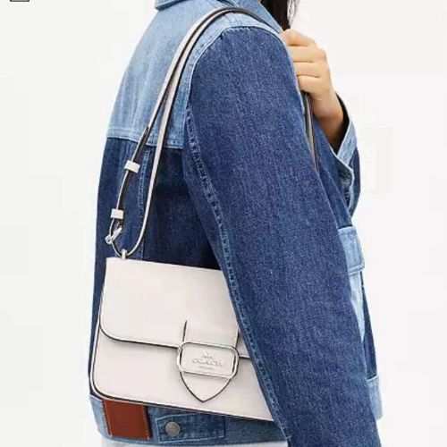 NWT Coach Large Morgan Square Crossbody Leather Bag- CM090 - White