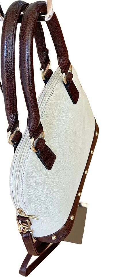 Genuine Top Grain Leather Top Handle Satchel/Crossbody Bag-New