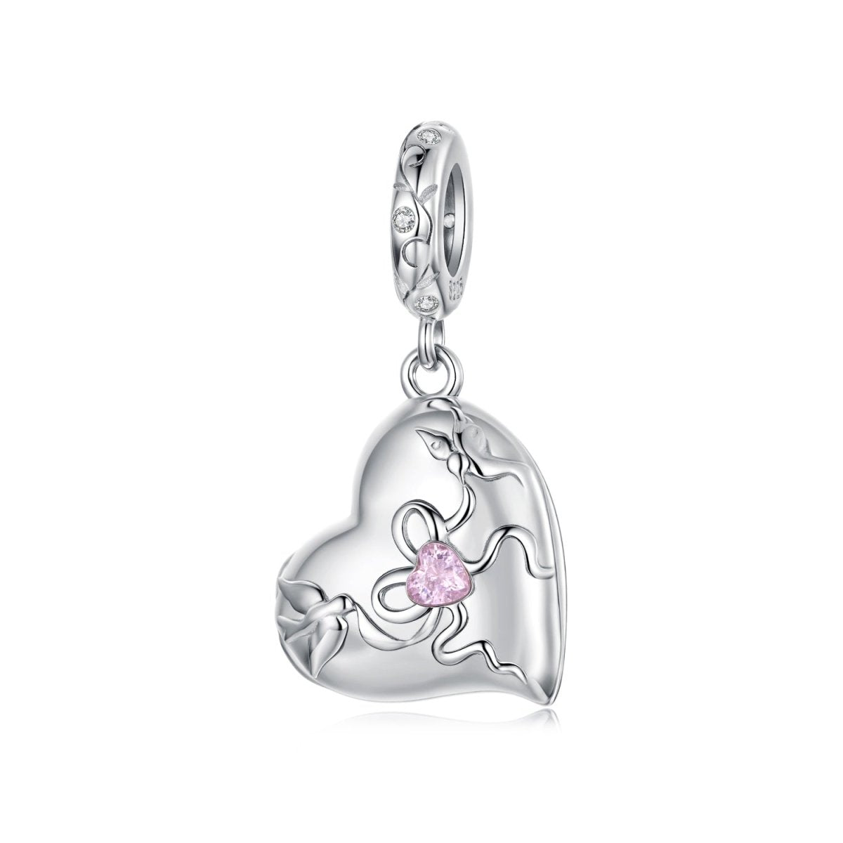 Secret Pink Heart Locket Dangle Charm