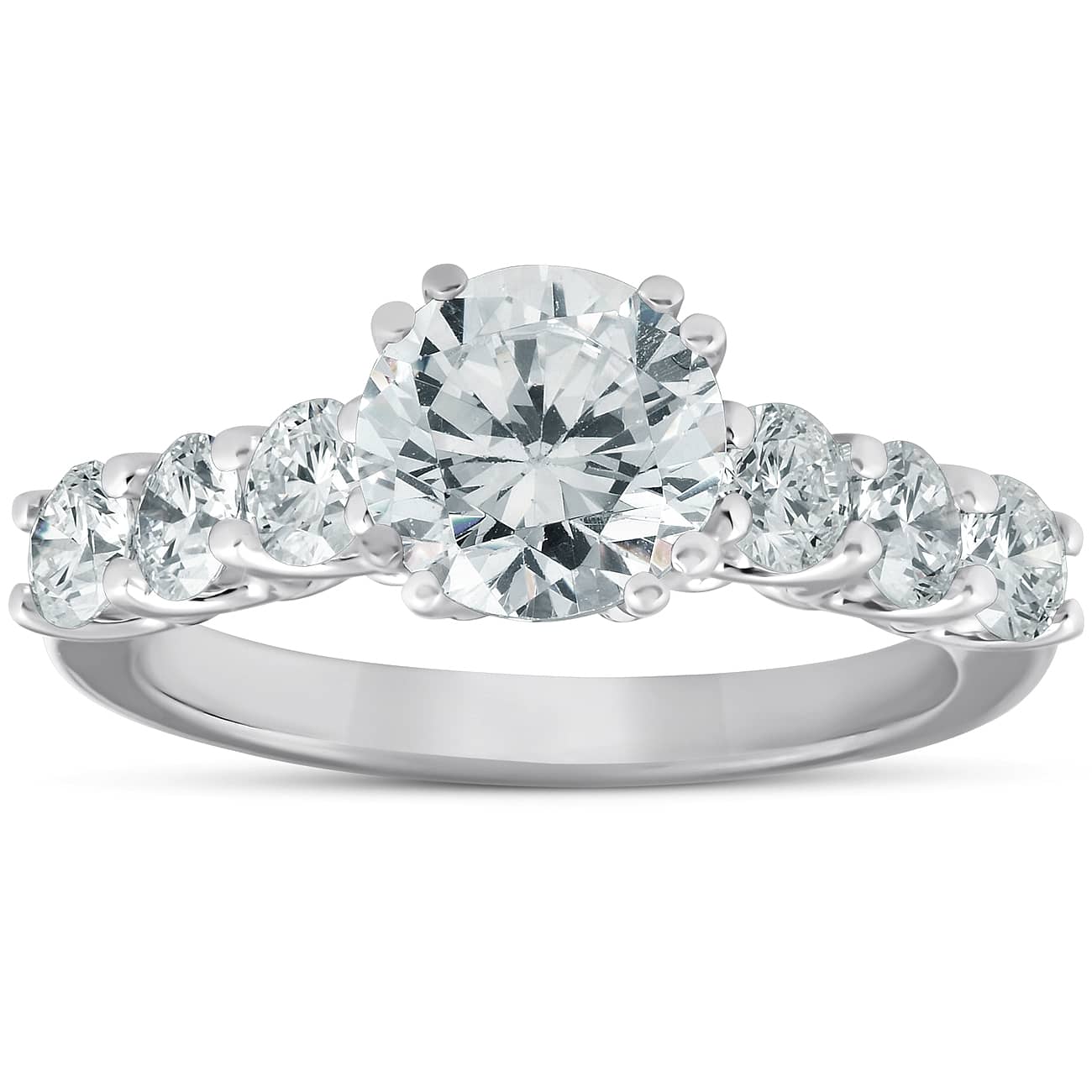 2 Ct Diamond Engagement Ring 14k White Gold Lab Grown