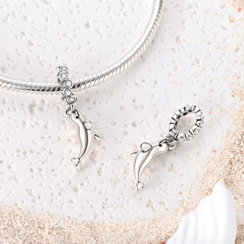 Silver Dolphin Dangle Charm