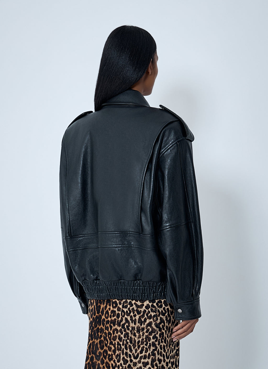 Saint Laurent Women Grained Leather Jacket