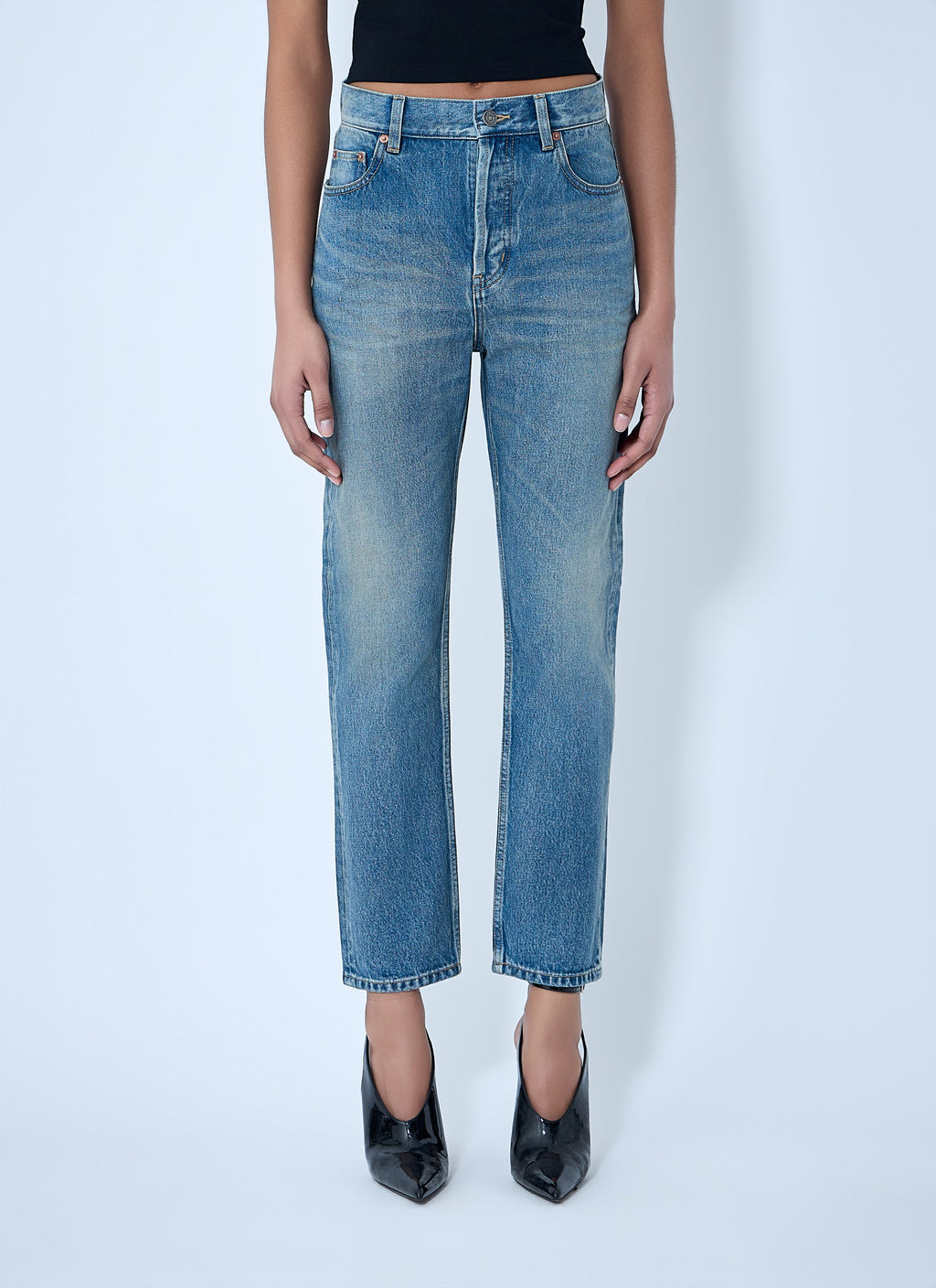 Saint Laurent Women 90S High-Rise Cropped Slim Jeans