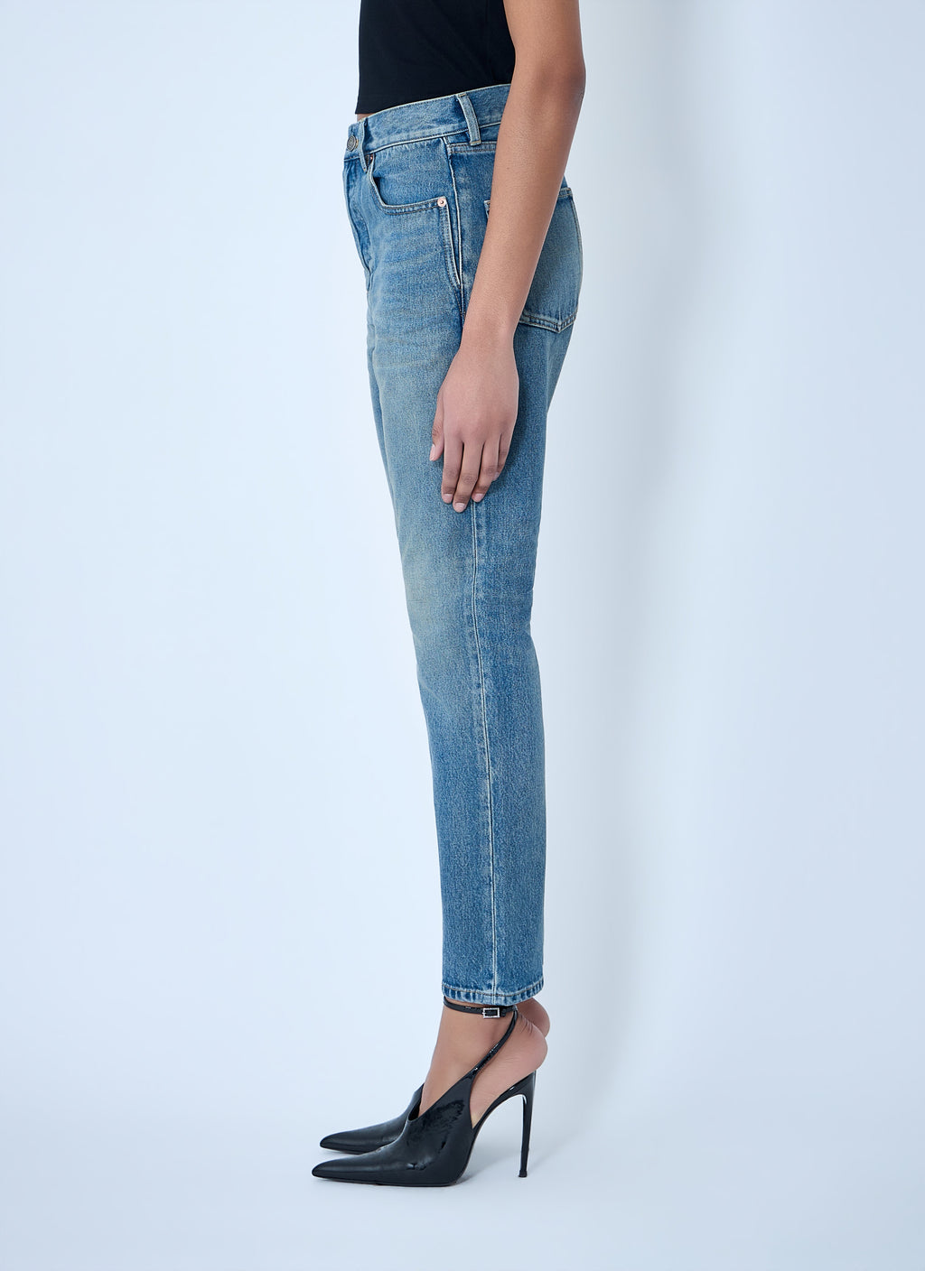 Saint Laurent Women 90S High-Rise Cropped Slim Jeans