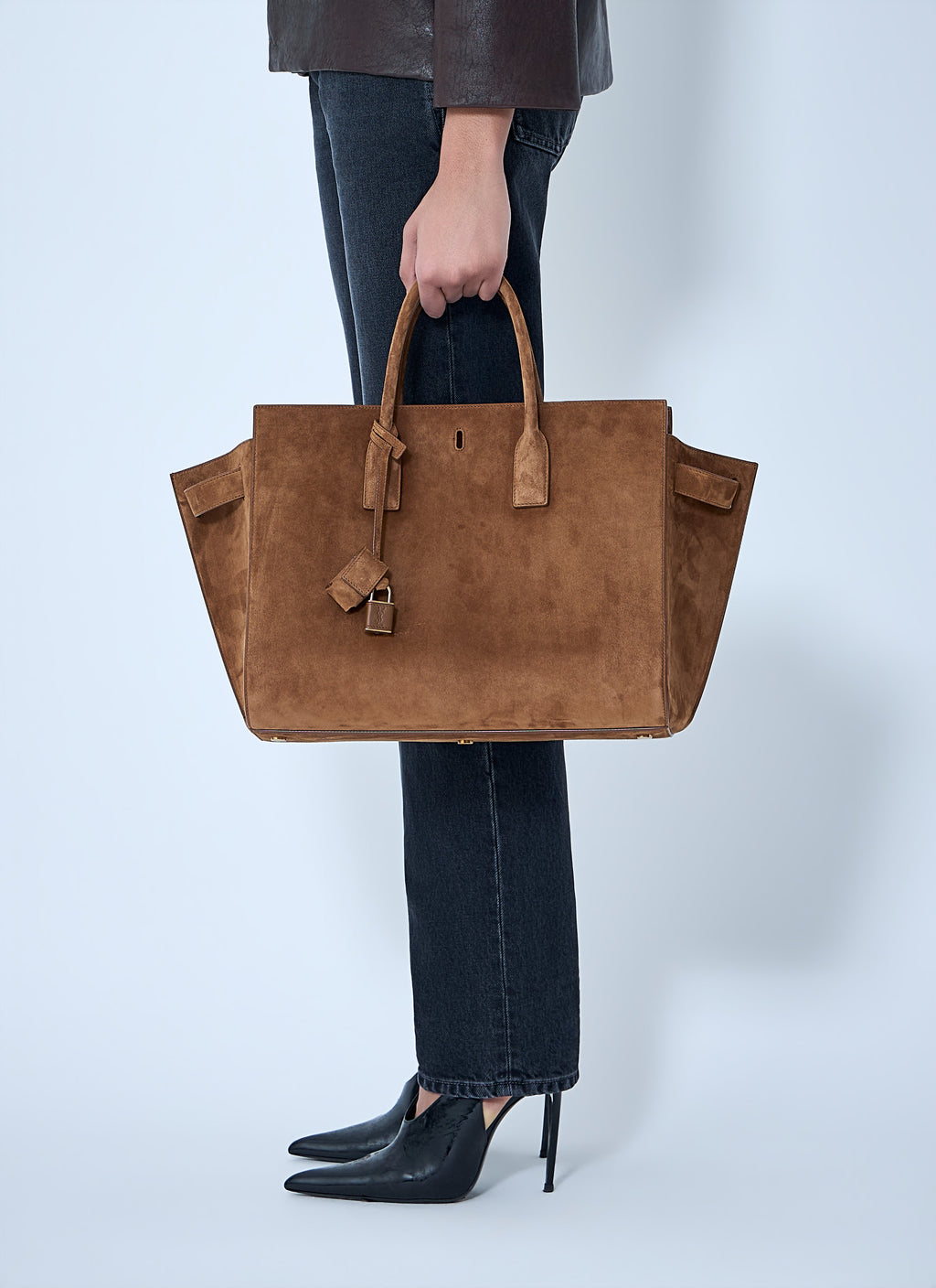 Saint Laurent Women Sac De Jour Suede Handbag