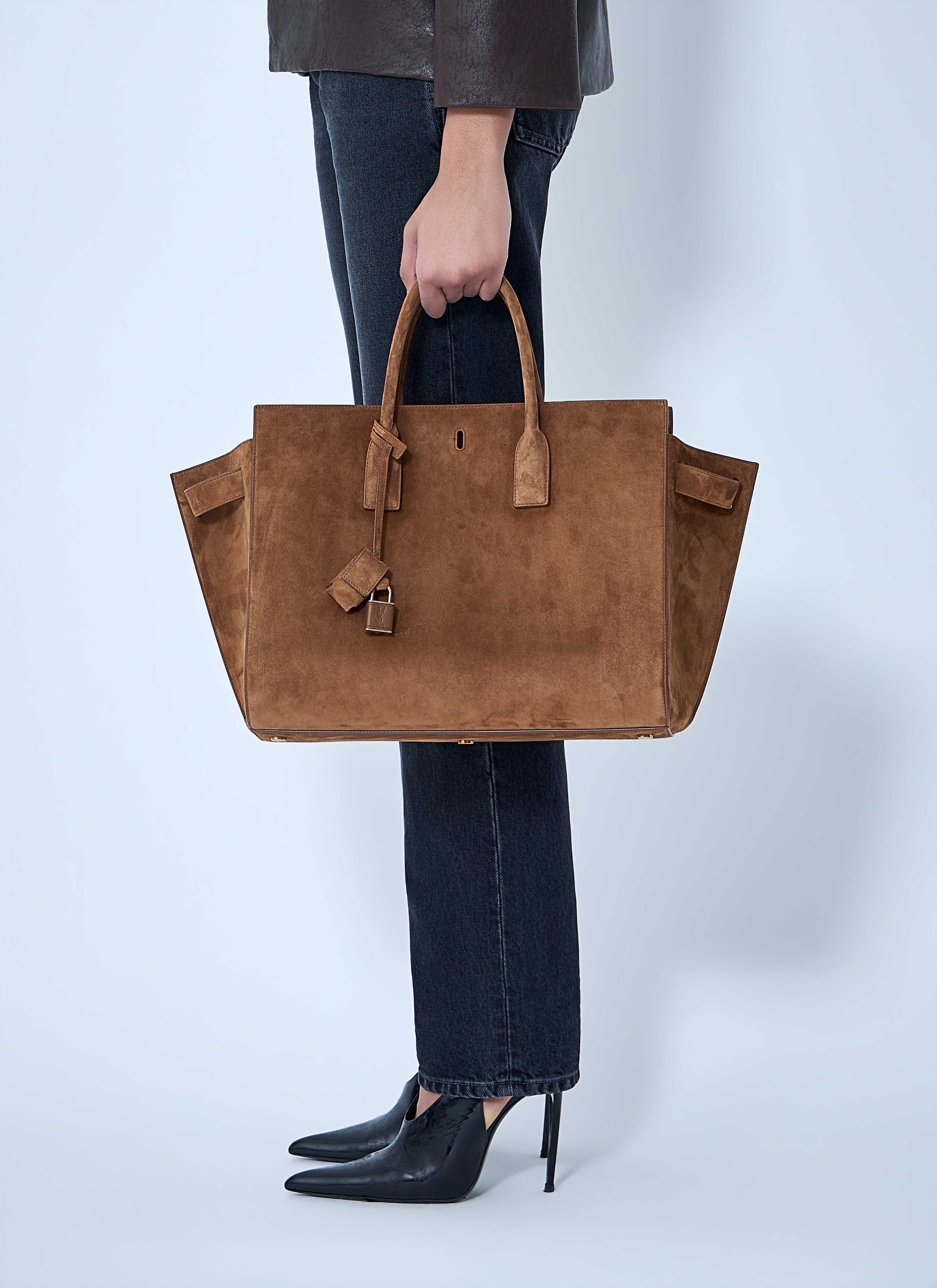 Saint Laurent Women Sac De Jour Suede Handbag
