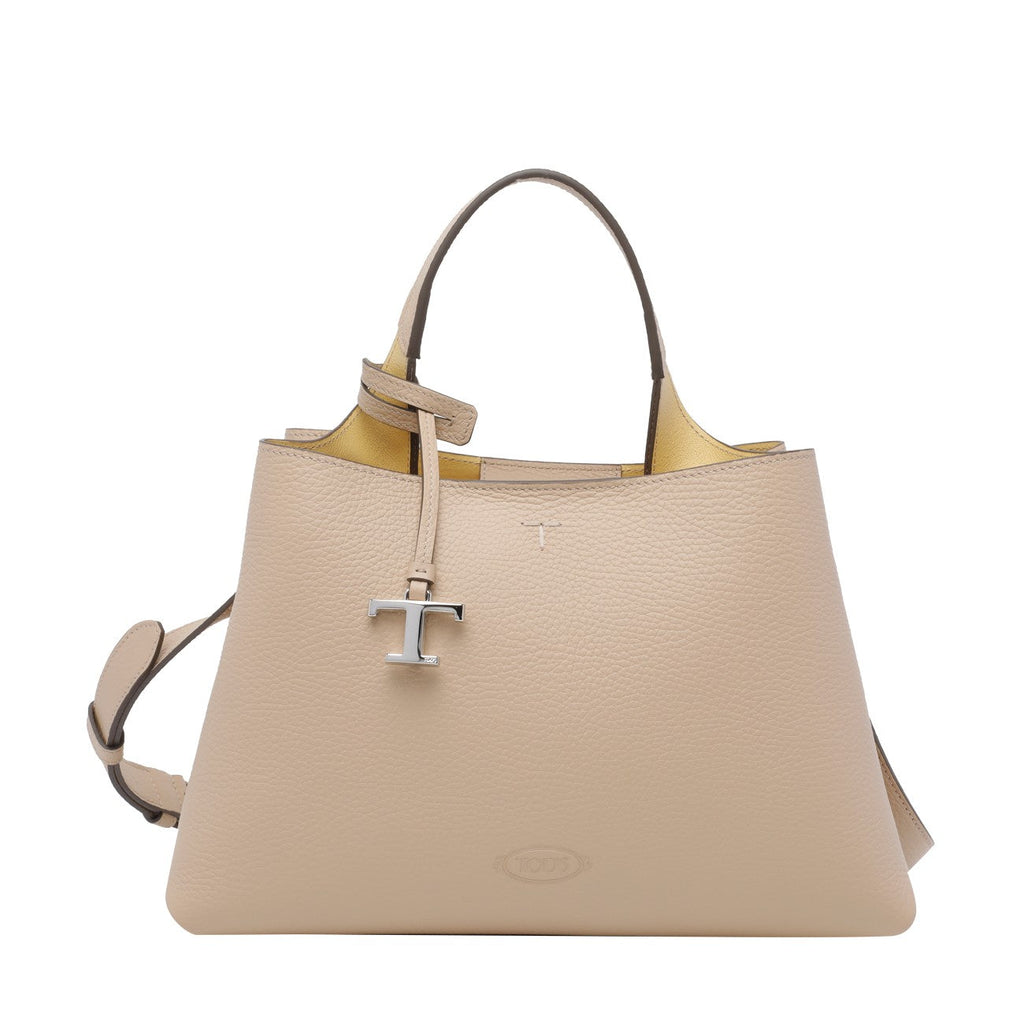 Tod's Women Small Leather Handbag With T Timeless Charm