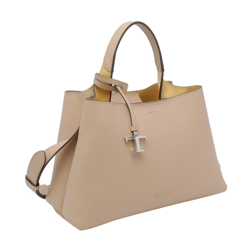 Tod's Women Small Leather Handbag With T Timeless Charm
