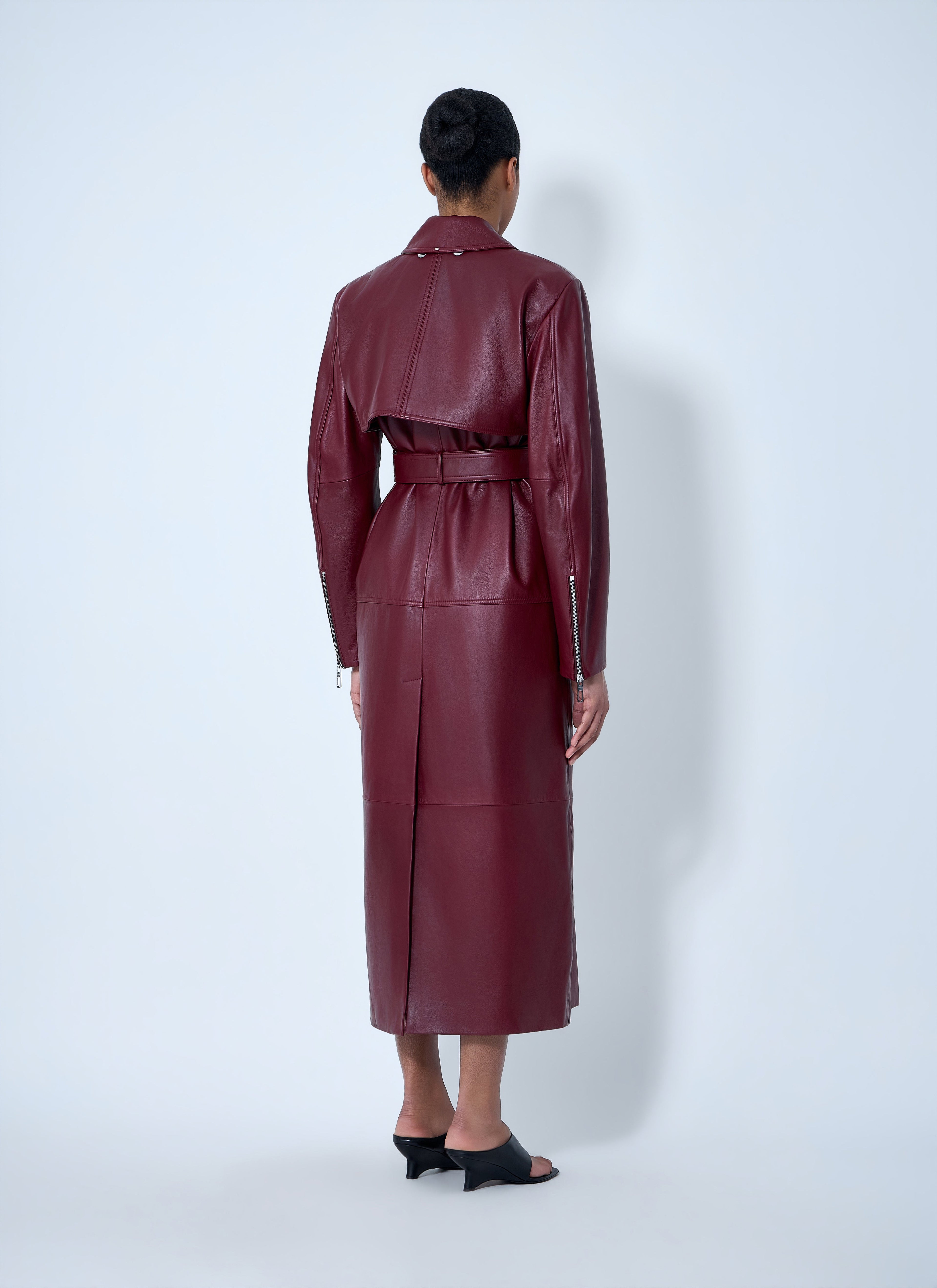 Sportmax Women Long Leather Coat