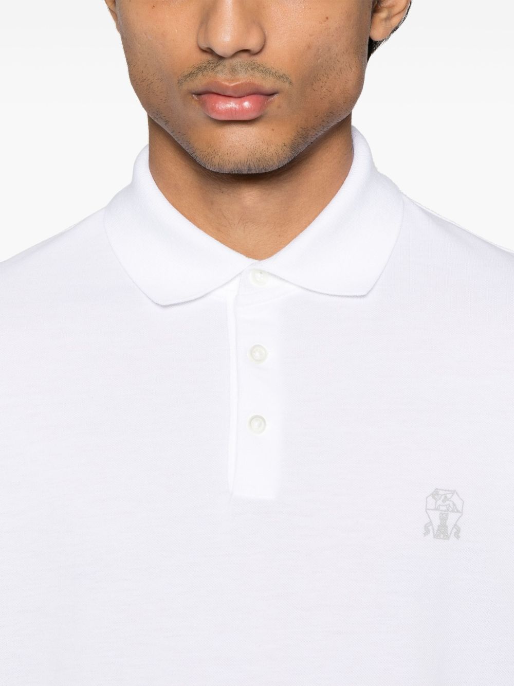 Brunello Cucinelli Men Logo Cotton Polo Shirt
