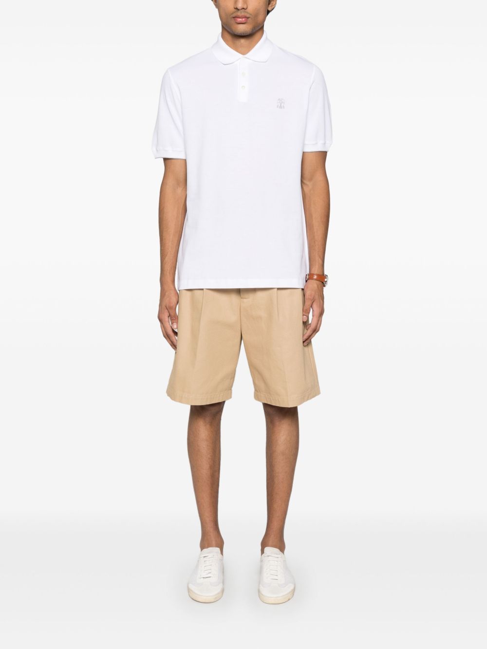 Brunello Cucinelli Men Logo Cotton Polo Shirt