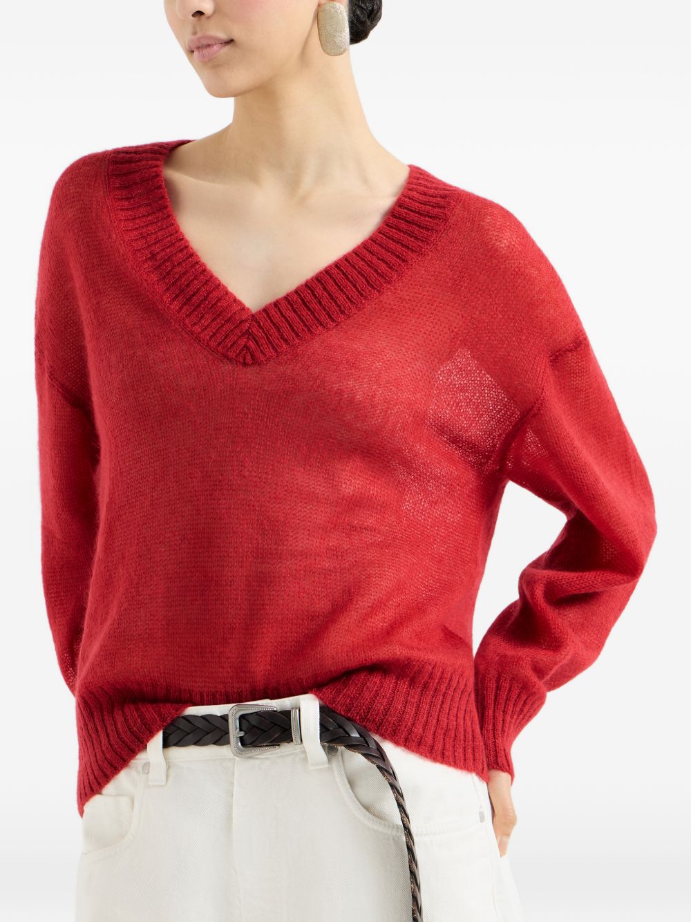 Brunello Cucinelli Women Wool V-Necked Jumper