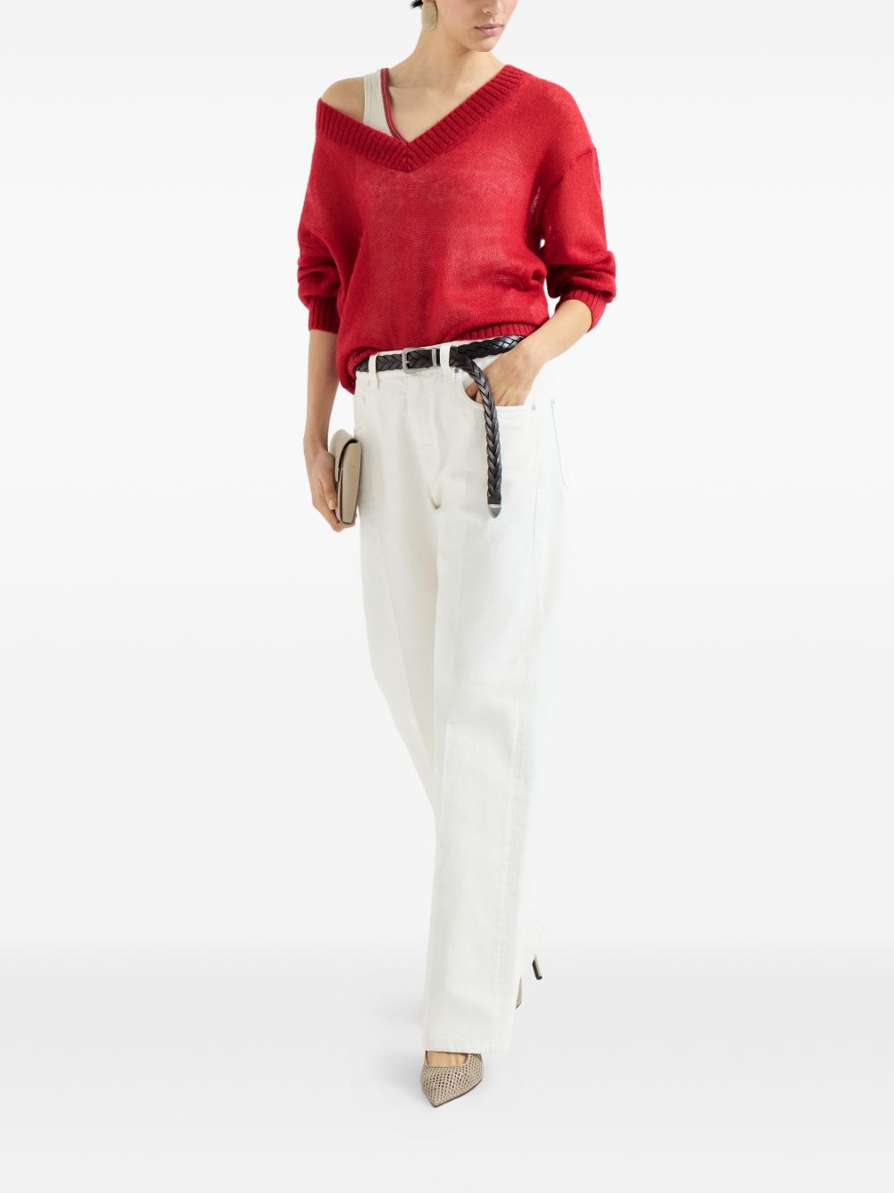 Brunello Cucinelli Women Wool V-Necked Jumper