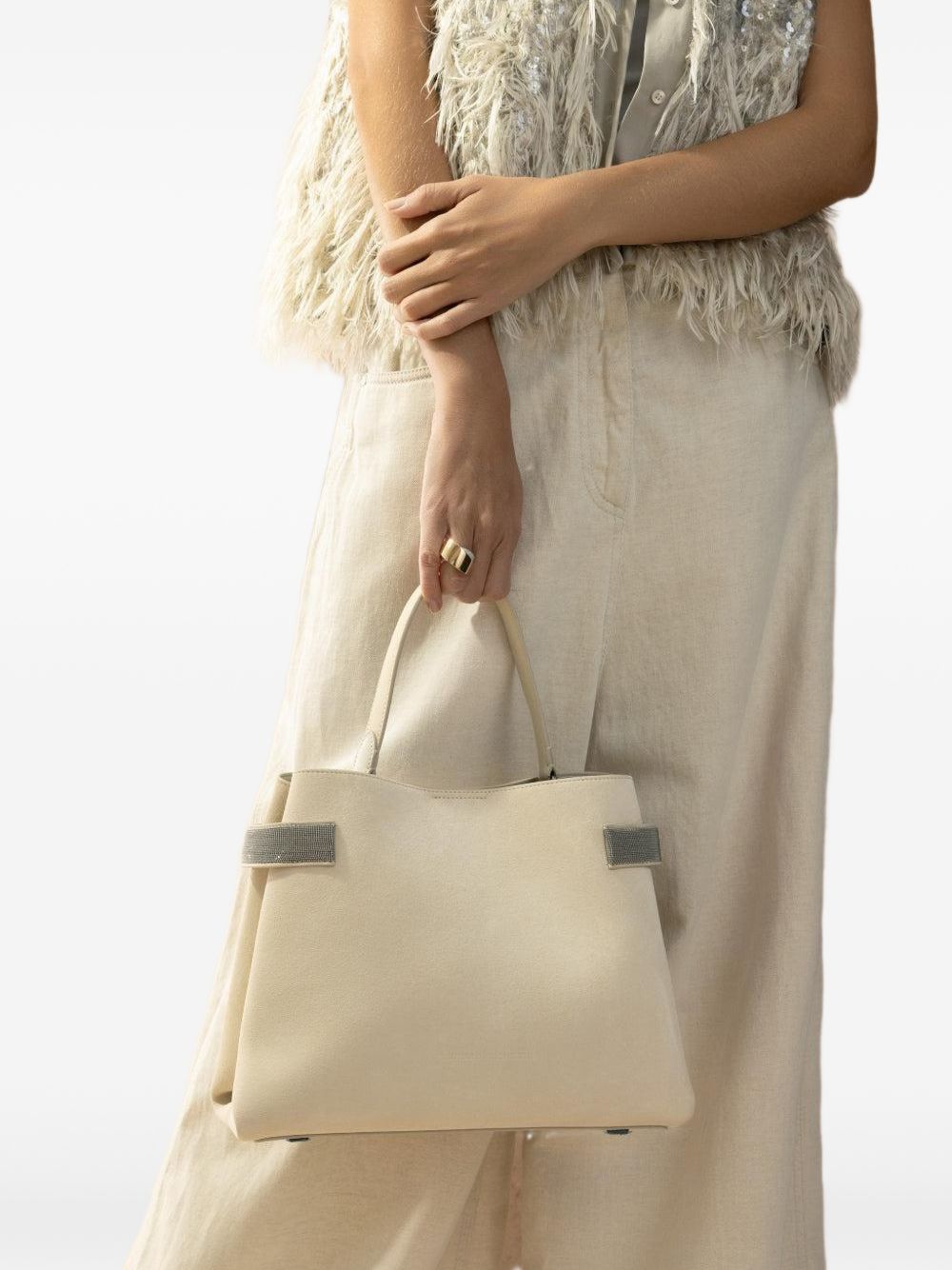 Brunello Cucinelli Women Suede Leather Tote Bag